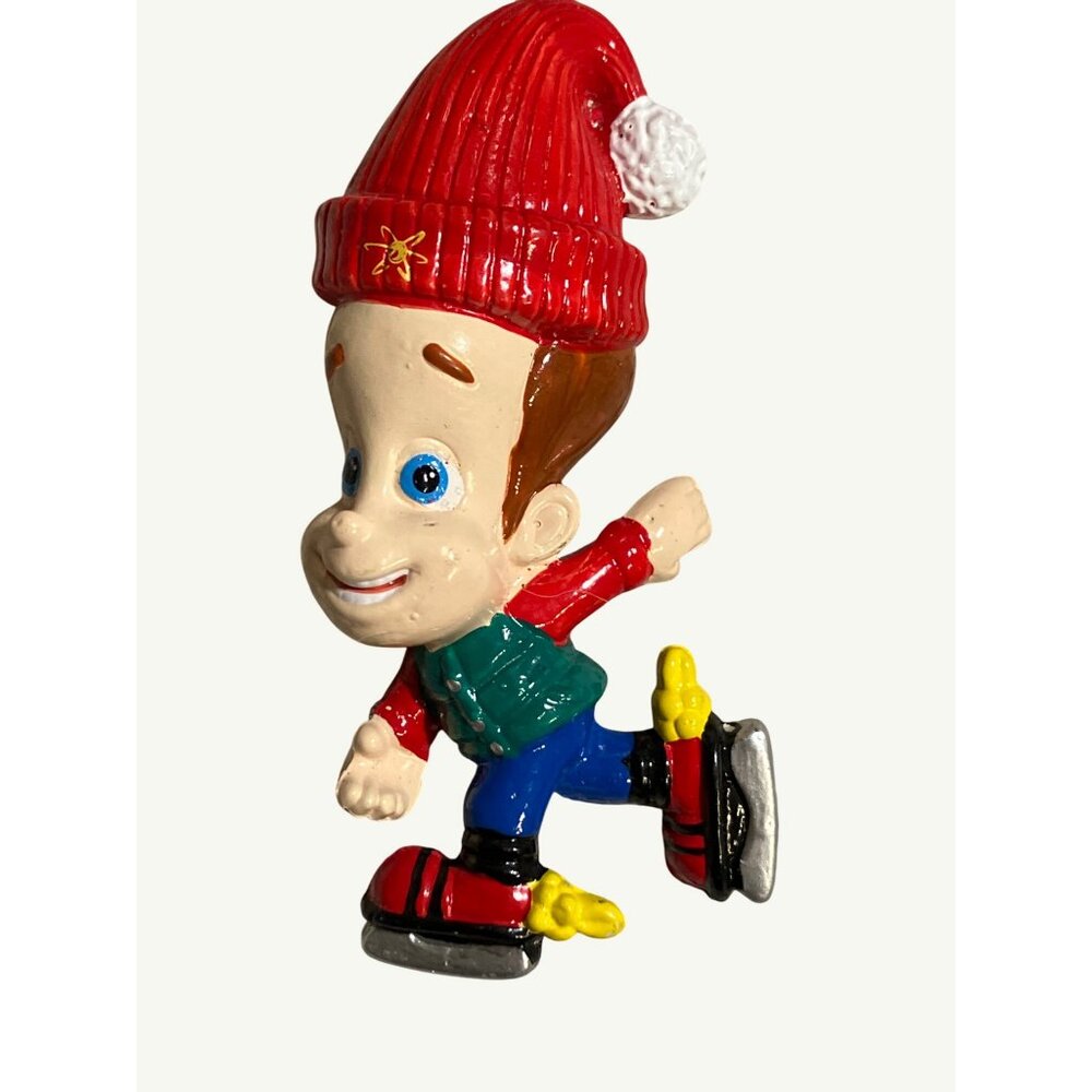 Jimmy Neutron Christmas Ornament - Retro Cartoon Skating Boy Figurine